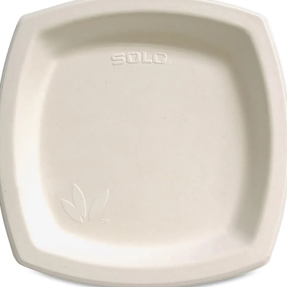Solo Cup Bare™ Sugar Cane Plates, 8 1/4", Ivory, 125 Per Bag, Carton Of 4 Bags