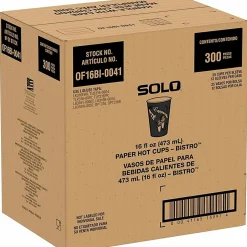 Solo Cup Paper Hot Cups, 16 Oz, Maroon, Carton Of 300 Cups