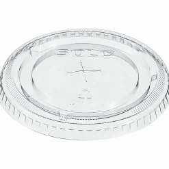 Solo Cup Straw-Slot Cold Cup Lids, Fits 9, 12 - 14 oz Cups, Clear, 10 sleeves of 100 lids each per Case, Sold by the Case