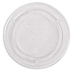 Solo Cup Straw-Slot Cold Cup Lids, Fits 9, 12 - 14 oz Cups, Clear, 10 sleeves of 100 lids each per Case, Sold by the Case
