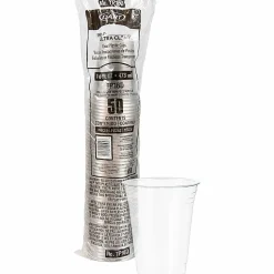Solo Cup UltraClear Plastic PET Cups - 16 fl oz - 50/Pack - Crystal Clear - Polyethylene Terephthalate (PET) - Beverage, Cold Drink, Smoothie, Coffee