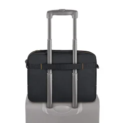 Solo New York Ace Slim Briefcase For 15.6" Laptops, Black/Orange