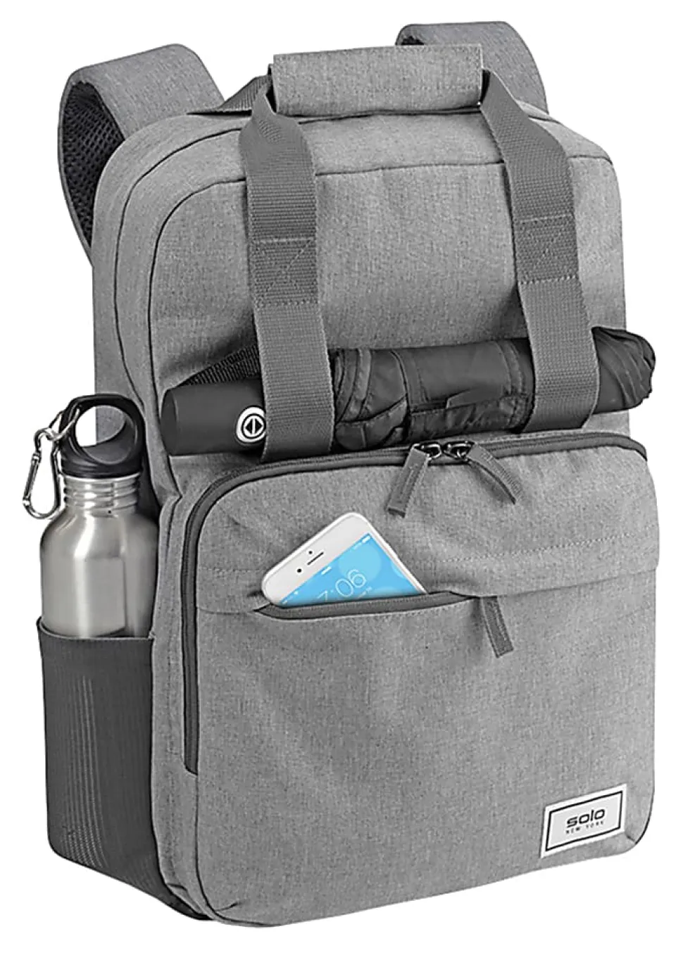 Solo New York Bags Reclaim Recycled Backpack With 15.6" Laptop Pocket, 51% Recycled, Gray