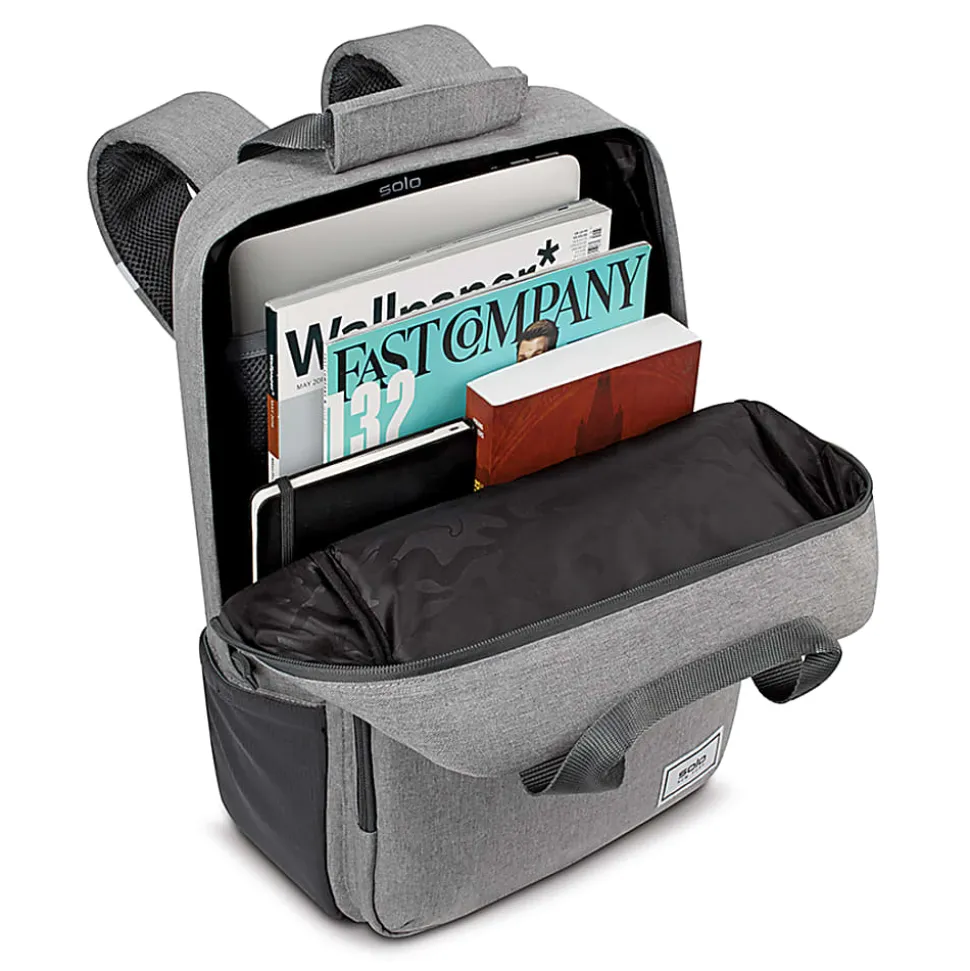 Solo New York Bags Reclaim Recycled Backpack With 15.6" Laptop Pocket, 51% Recycled, Gray