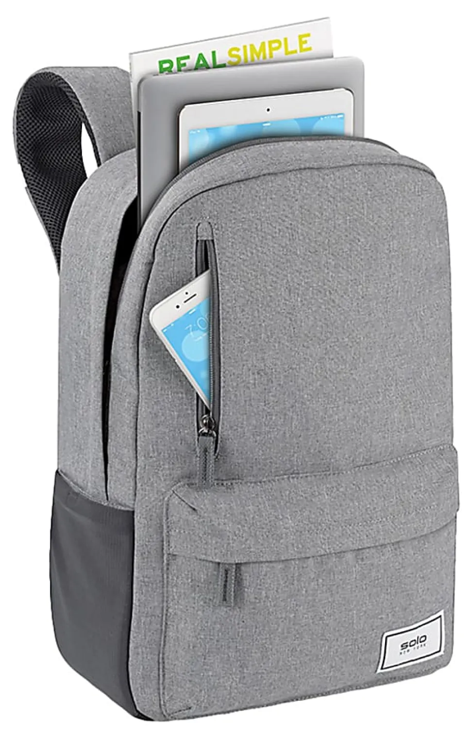 Solo New York Bags Recover Recycled Backpack With 15.6" Laptop Pocket, 51% Recycled, Gray