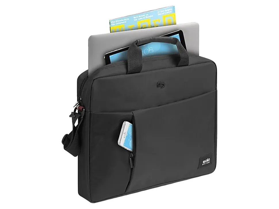 Solo New York Lead Slim Briefcase With 15.6" Laptop Pocket, Black