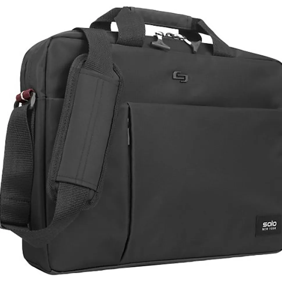 Solo New York Lead Slim Briefcase With 15.6" Laptop Pocket, Black
