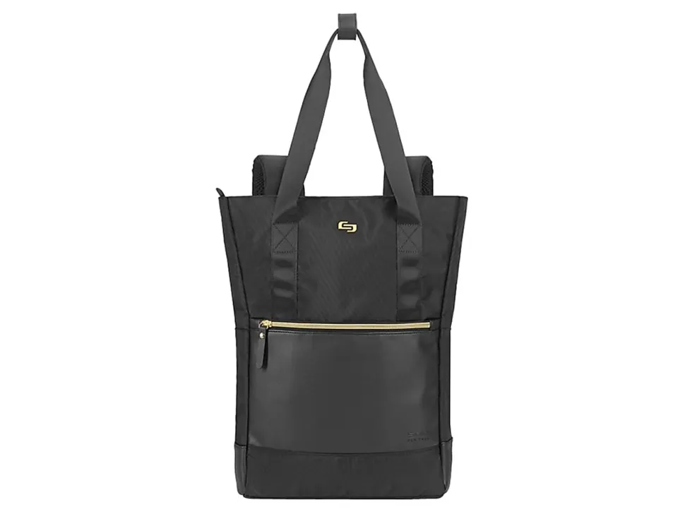 Solo New York Parker Hybrid Tote/Backpack With 15.6" Laptop Pocket, Black