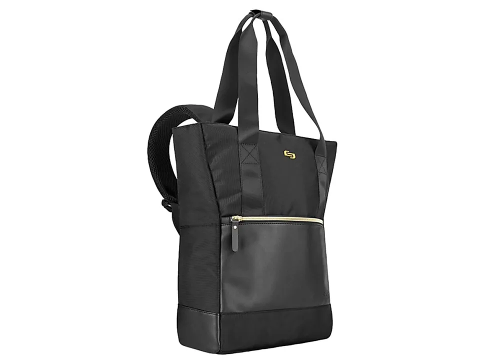 Solo New York Parker Hybrid Tote/Backpack With 15.6" Laptop Pocket, Black