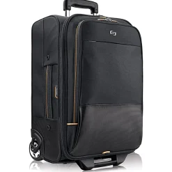 Solo New York Urban Rolling Overnighter Case For 15.6" Laptops, Black/Orange