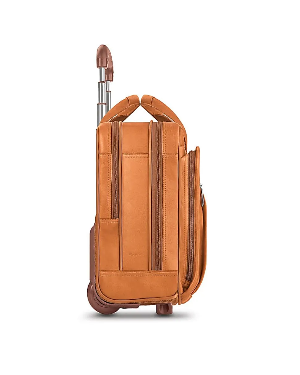 Solo New York Walker Leather Rolling Case for 15.6” Laptops, Tan