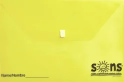 SONS System Envelopes, 11" x 11", Velcro Closure, Yellow