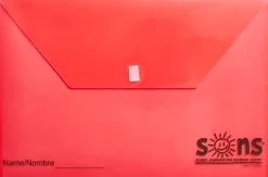 SONS System Envelopes, 11" x 11", Velcro Closure, Red