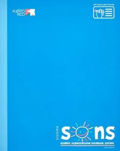 SONS System Journal-Style Notebooks, 9-3/4" x 7-1/2", 1 Subject, Primary Rule, 200 Sheets, Blue