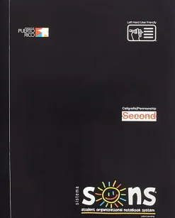 SONS System Second Notebooks, 9-3/4" x 7-1/2", 1 Subject, Primary Rule, 200 Sheets, Black