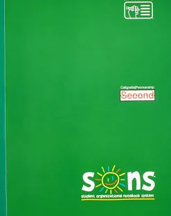 SONS System Second Notebooks, 9-3/4" x 7-1/2", 1 Subject, Primary Rule, 200 Sheets, Green