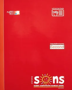 SONS System Second Notebooks, 9-3/4" x 7-1/2", 1 Subject, Primary Rule, 200 Sheets, Red