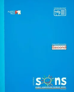 SONS System Second Notebooks, 9-3/4" x 7-1/2", 1 Subject, Primary Rule, 200 Sheets, Blue