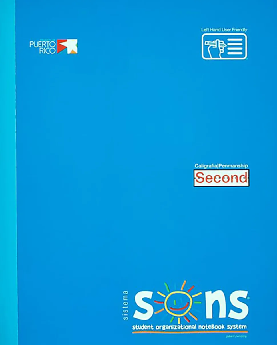 SONS System Second Notebooks, 9-3/4" x 7-1/2", 1 Subject, Primary Rule, 200 Sheets, Blue