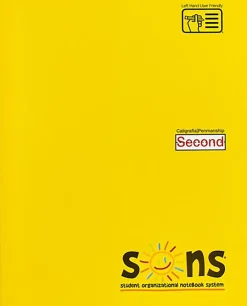 SONS System Second Notebooks, 9-3/4" x 7-1/2", 1 Subject, Primary Rule, 200 Sheets, Yellow