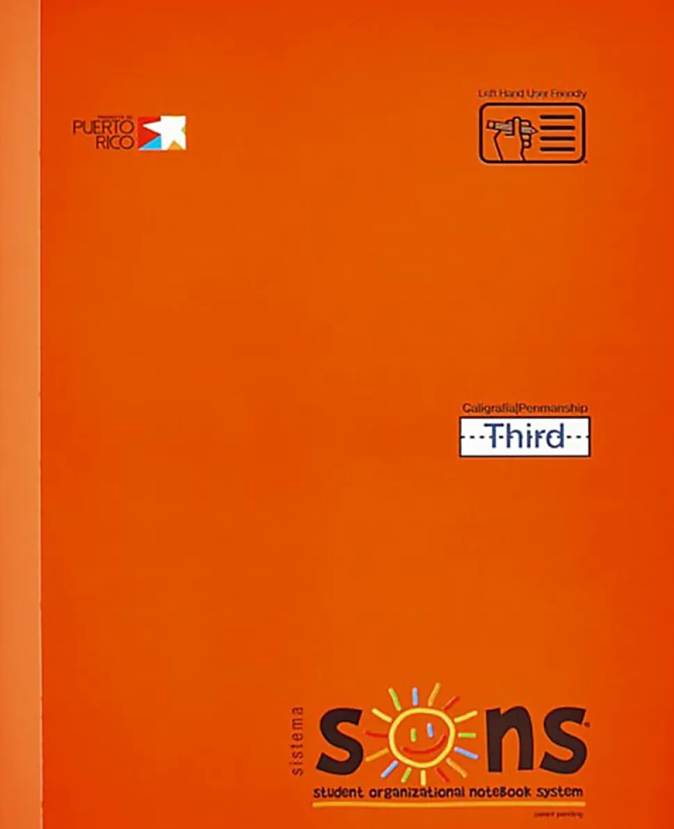 SONS System Third Notebooks, 9-3/4" x 7-1/2", 1 Subject, Primary Rule, 200 Sheets, Orange,