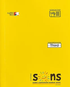 SONS System Third Notebooks, 9-3/4" x 7-1/2", 1 Subject, Primary Rule, 200 Sheets, Yellow