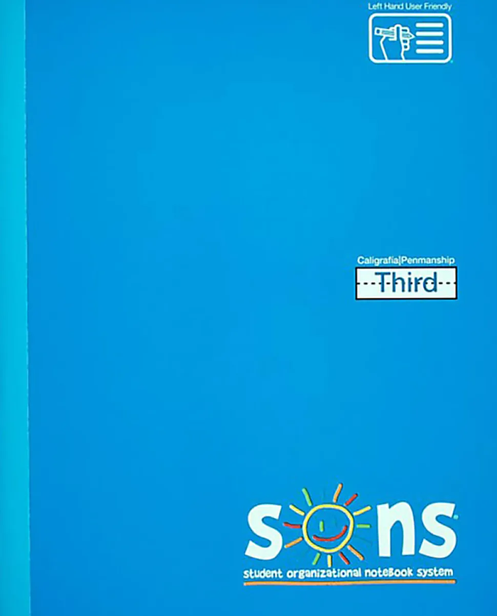 SONS System Third Notebooks, 9-3/4" x 7-1/2", 1 Subject, Primary Rule, 200 Sheets, Blue
