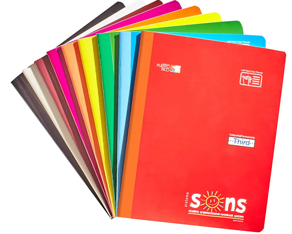 SONS System Third Notebooks, 9-3/4" x 7-1/2", 1 Subject, Primary Rule, 200 Sheets, Green