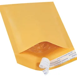 South Coast Paper Kraft Self-Seal Bubble Mailers, #000, 4" x 8", Pack Of 25
