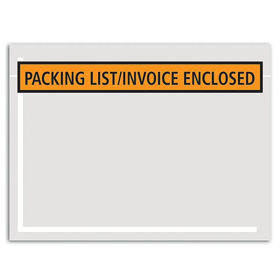 South Coast Paper"Packing List/Invoice Enclosed" Envelopes, Panel Face, 4 1/2" x 5 1/2", Orange, Pack Of 1,000