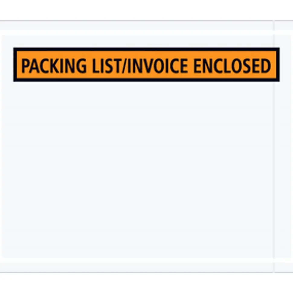 South Coast Paper"Packing List/Invoice Enclosed" Envelopes, Panel Face, 4 1/2" x 5 1/2", Orange, Pack Of 1,000