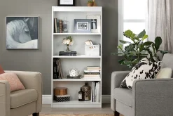 South Shore Axess 57"H 4-Shelf Bookcase, Pure White