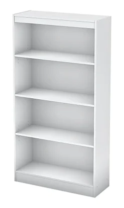 South Shore Axess 57"H 4-Shelf Bookcase, Pure White