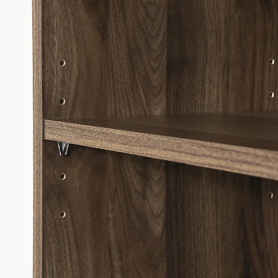 South Shore Axess 69"H 5-Shelf Narrow Bookcase, Natural Walnut