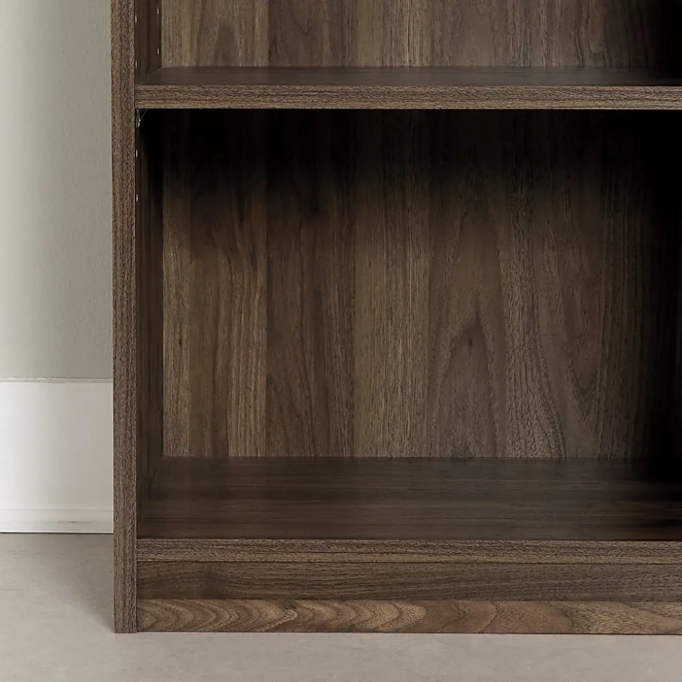 South Shore Axess 69"H 5-Shelf Narrow Bookcase, Natural Walnut