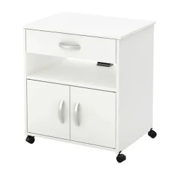South Shore Axess Printer Cart On Wheels, Pure White