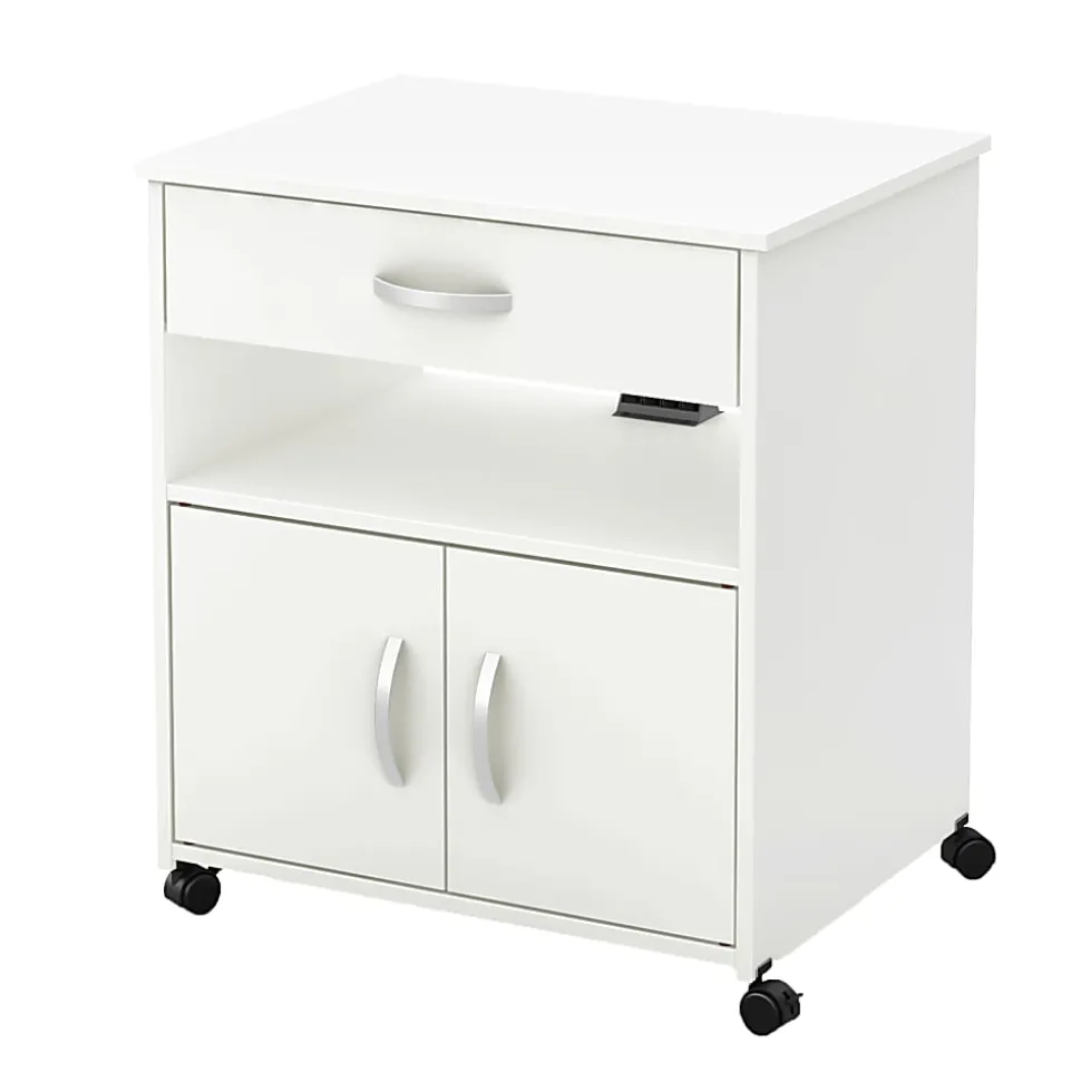 South Shore Axess Printer Cart On Wheels, Pure White