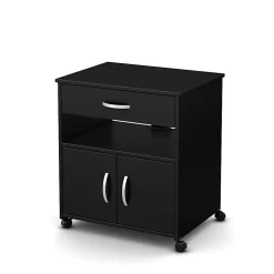 South Shore Axess Printer Cart On Wheels, Pure Black