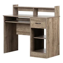 South Shore Axess 41"W Computer Desk With Keyboard Tray, Weathered Oak