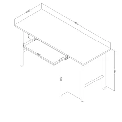 South Shore Ezra 59-1/2”W Rectangle Computer Desk, Nordik Oak, 14670