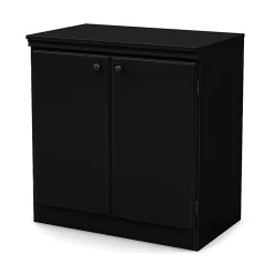 South Shore Furniture Morgan Storage Cabinet, 2-Shelf, Black