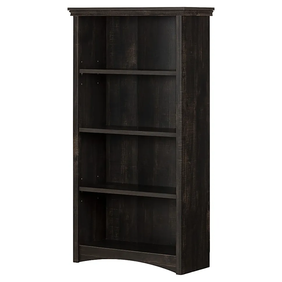 South Shore Gascony 57-3/4"H 4-Shelf Bookcase, Rubbed Black