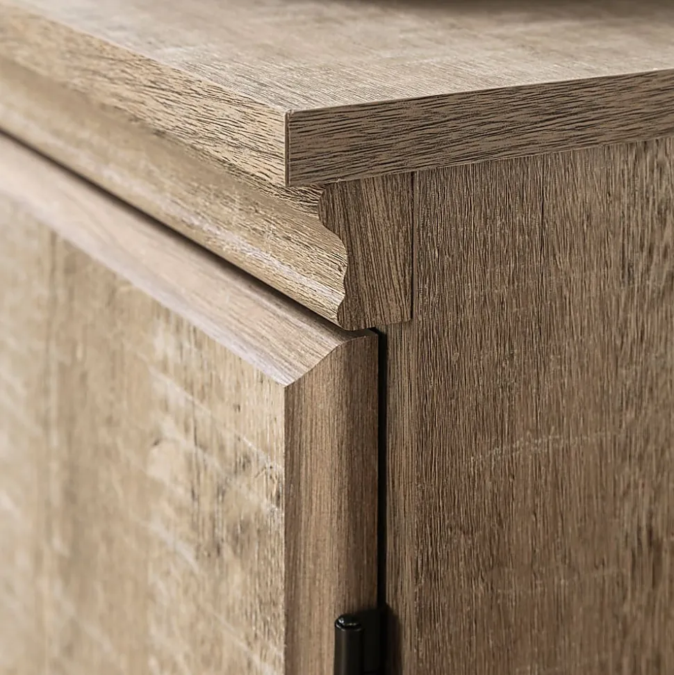 South Shore Morgan 4-Door Storage Armoire, 69-1/2”H x 33”W x 19-1/2”D, Weathered Oak
