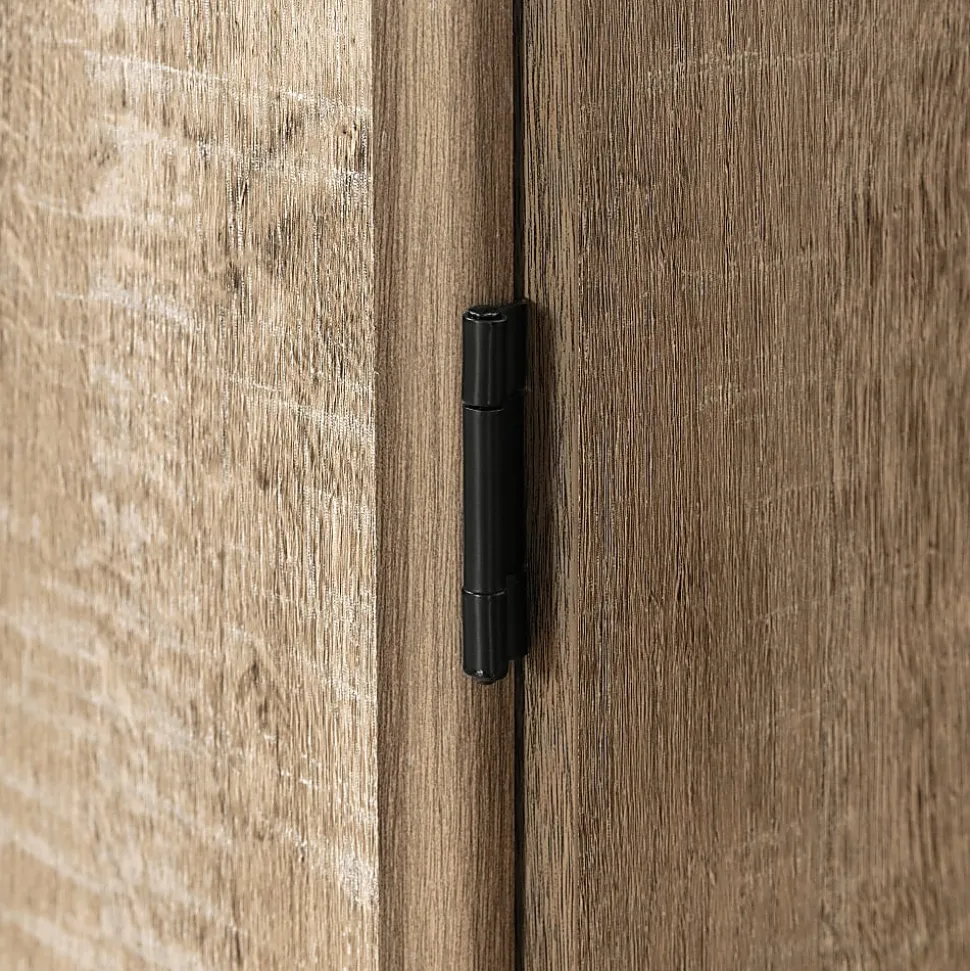 South Shore Morgan 4-Door Storage Armoire, 69-1/2”H x 33”W x 19-1/2”D, Weathered Oak