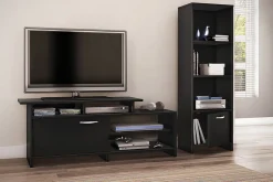 South Shore Step One 55"H 3-Shelf Bookcase, Pure Black