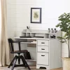 South Shore Versa 45"W Computer Desk With Hutch, Winter Oak