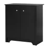 South Shore Vito Small 2-Door Storage Cabinet, Pure Black