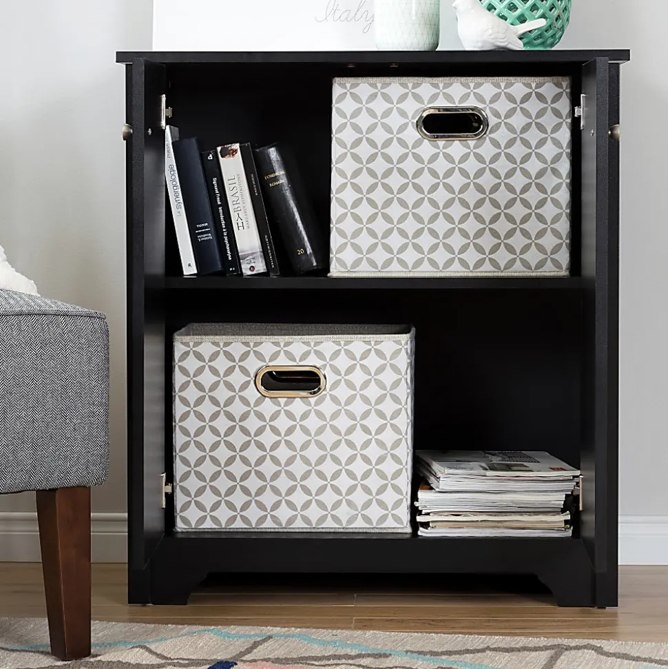 South Shore Vito Small 2-Door Storage Cabinet, Pure Black