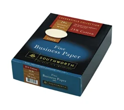 Southworth® 25% Cotton Business Paper, Letter Size (8 1/2" x 11"), 24 Lb, Wove, Ivory, Case Of 500 Sheets
