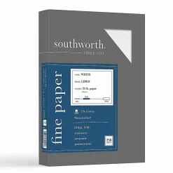 Southworth® Cotton Linen Business Multi-Use Printer & Copy Paper, White, Letter (8.5